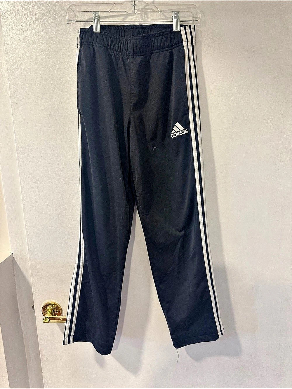 adidas Tricot 3-Stripes Track Pants Men'Small Track Pants in Black & White Size